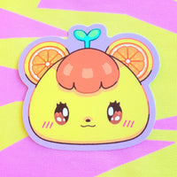 Emoji: Orange Bear Vinyl Sticker