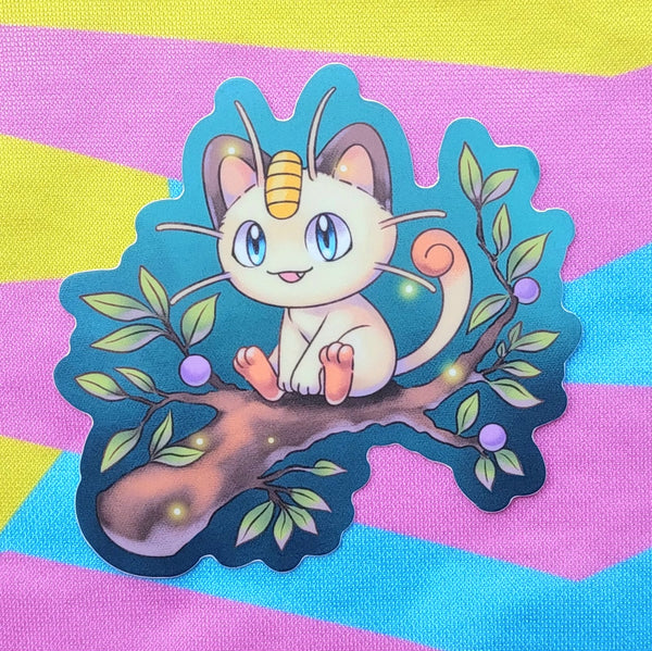 Pokepals: Meow Fireflies vinyl sticker