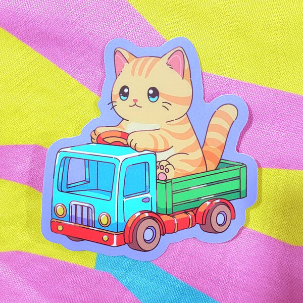 Cats: Truck Cat Vinyl Sticker