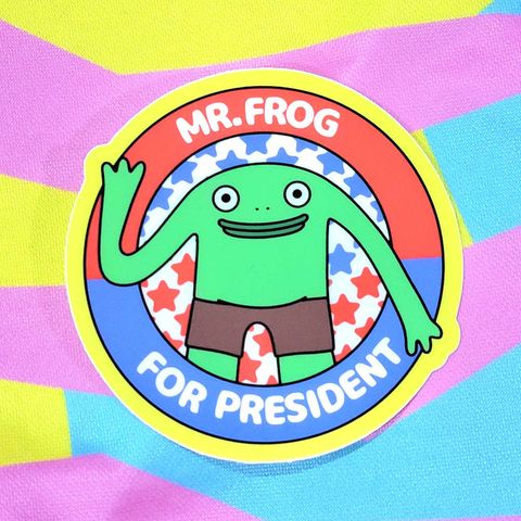 Friends: Frog President Vinyl Sticker