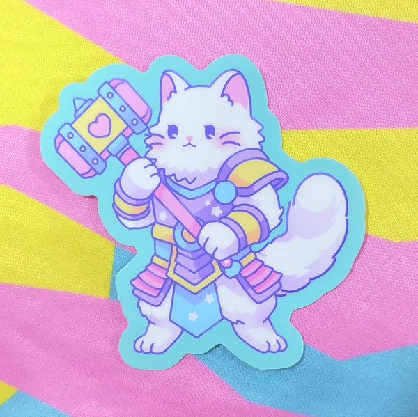 Rpg Cats: Barbarian Cat Vinyl Sticker