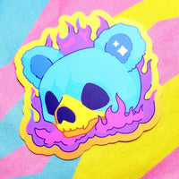 Emoji: Skull  Bear Vinyl Sticker