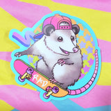 Mega: Skateboarding Opossum 4” Vinyl Sticker