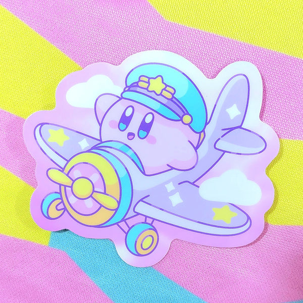 Kirb: Airplane Kirb Vinyl Sticker