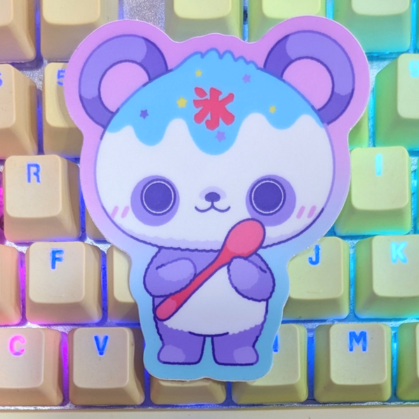 Kakipan: Kakigori Panda tiny spoon Vinyl Sticker