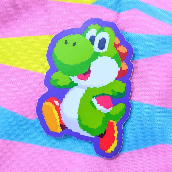 Mario: Pixel Yoshi Vinyl Sticker