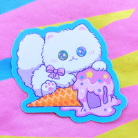 Kumo: Ice Cream Kitty Vinyl Sticker