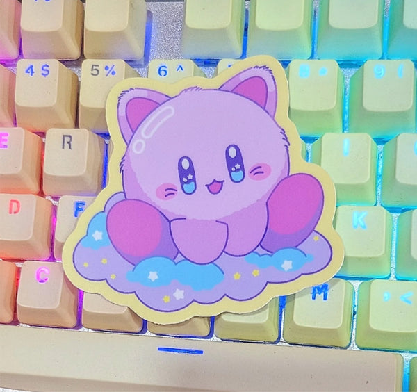 Kirb: Purrby Kitty Cloud Vinyl Sticker