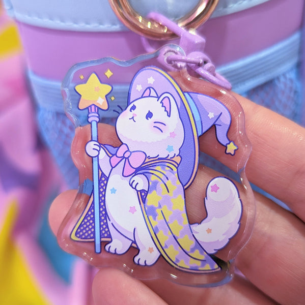 2in. Acrylic charm: RPG Cats: Cat Wizard