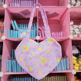 Heart Tote Bag: Pink Fancy Moons