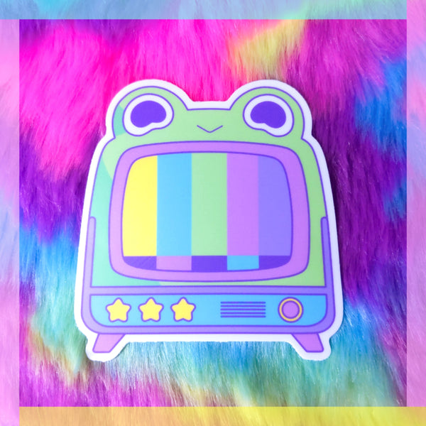 Froggy Objects: Frog TV Vinyl Sticker
