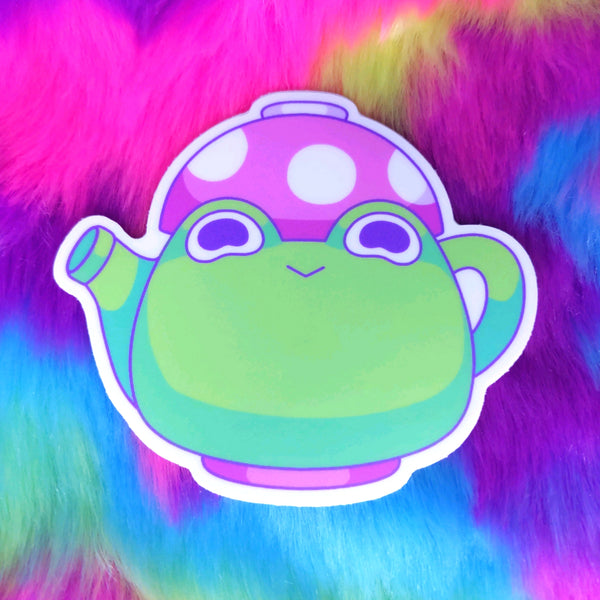 Froggy Kitchen: Froggy Tea Pot Vinyl Sticker