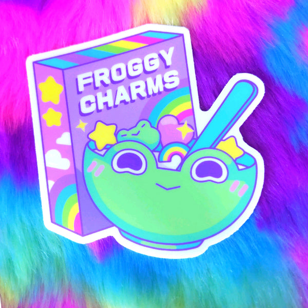 Froggy Kitchen: Froggy Charms Cereal Vinyl Sticker