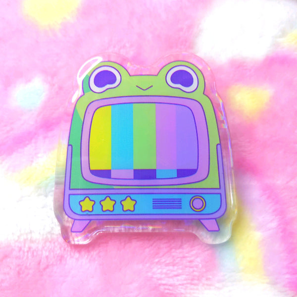 Froggy Objects: Frog TV Acrylic Pin